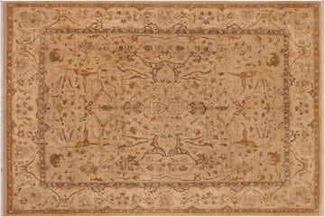 handmade Traditional Kafkaz Chobi Ziegler Taupe Tan Hand Knotted RECTANGLE 100% WOOL area rug 8 x 10